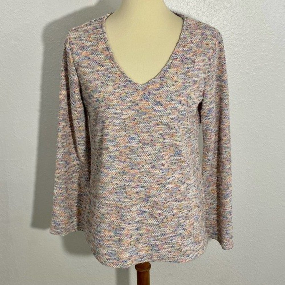 Kut from the Kloth Deep V-Neck Knit Pullover Women's Size M Multicolor Sweater